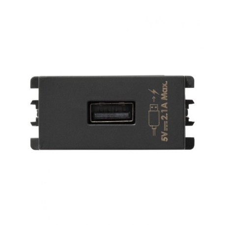 CARGADOR USB 1 MOD GRAFITO S26 | Simon 26 | CODIGO 2601097-038