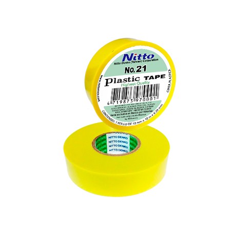 CINTA PARA AISLAR DE PVC No.21 19MM X 18 MTS COLOR AMARILLO, MARCA NITTO