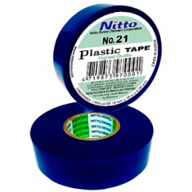 CINTA PARA AISLAR DE PVC No.21 19MM X 18 MTS COLOR AZUL, MARCA NITTO