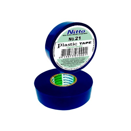 CINTA PARA AISLAR DE PVC No.21 19MM X 18 MTS COLOR AZUL, MARCA NITTO
