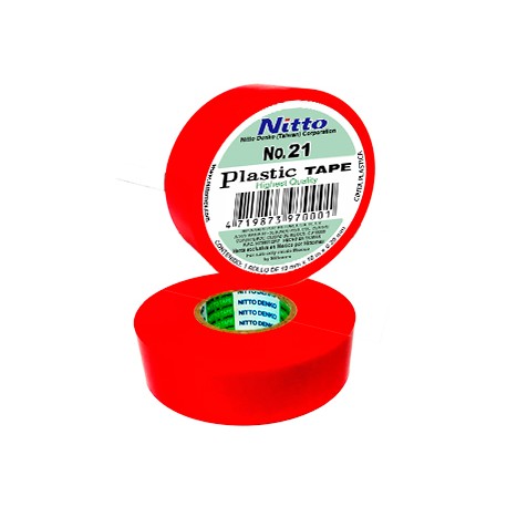 CINTA PARA AISLAR DE PVC No.21 19MM X 18 MTS COLOR ROJO, MARCA NITTO