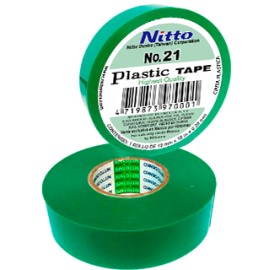 CINTA PARA AISLAR DE PVC No.21 19MM X 18 MTS COLOR VERDE, MARCA NITTO
