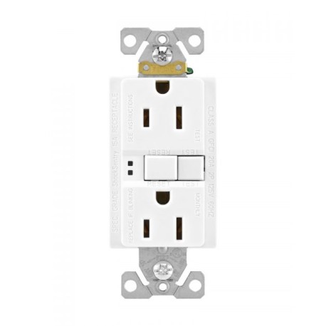 CONTACTO DUPLEX CON CIRCUITO INTERRUPTOR FALLA A TIERRA BCO C/TAPA | ARROW HART