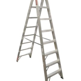 ESCALERA TIJERA DOBLE AL DE 5 PELDAÑOS TIPO II  102 Kg COLOR ALUMINIO