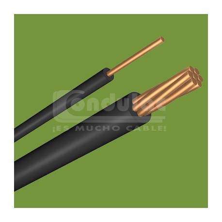 CABLE CON AISLAMIENTO TIPO THW 3/0 AWG, 90° 600V. COLOR NEGRO MCA. CONDULAC